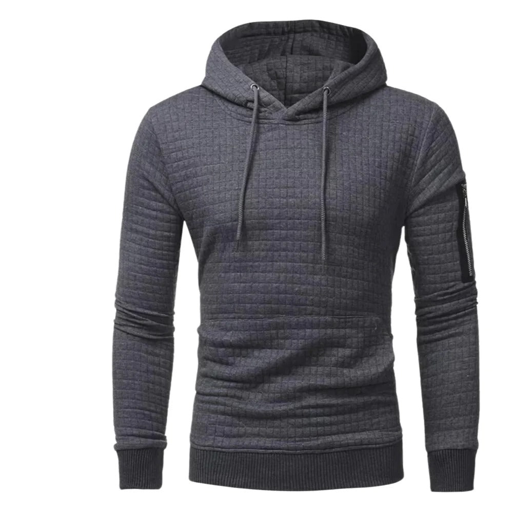 Men's Hoodie with Hood, Long Sleeves and Soft Interior for Autumn Wear
