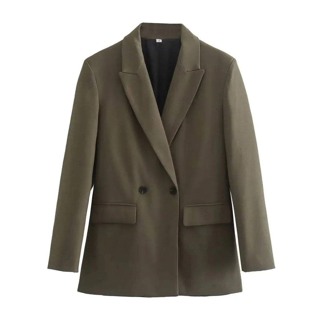 Women's Checked Blazer with Front Fastening