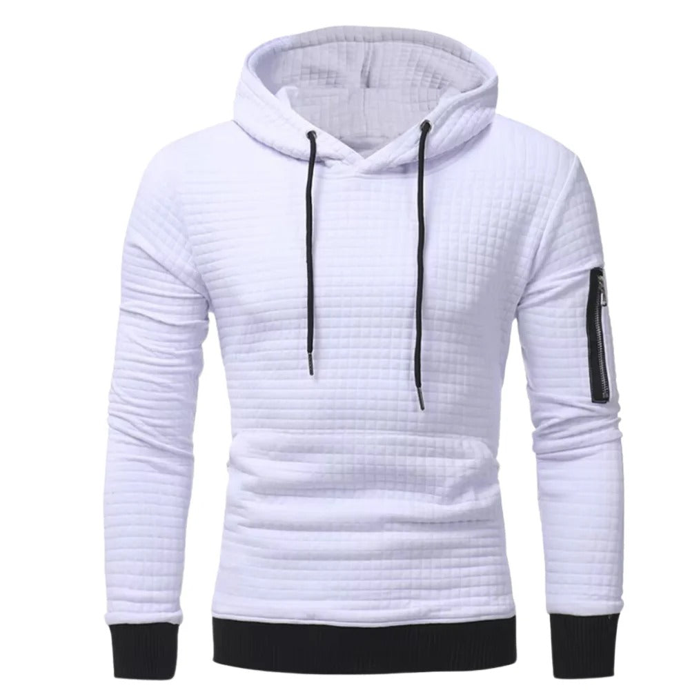 Men's Hoodie with Hood, Long Sleeves and Soft Interior for Autumn Wear