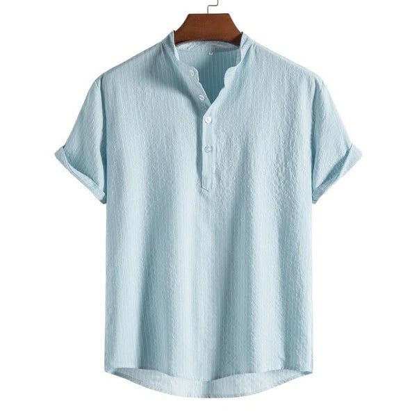 Men's Polo Shirt with Collar, Short Sleeves and Striped Design for Summer Wear